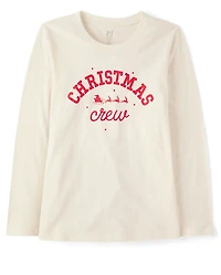 Womens Matching Family Christmas Crew Pajama Top