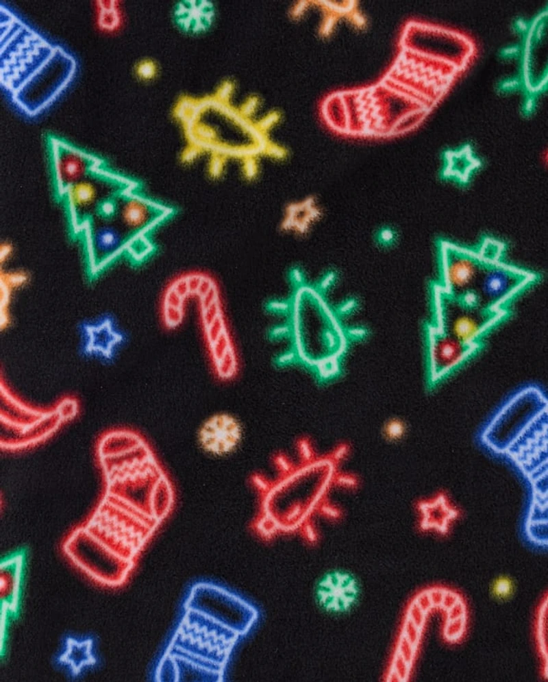 Adult Matching Family Neon Christmas Icon Dream Fleece Pajama Pants