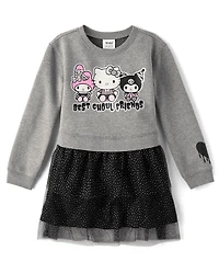 Girls Hello Kitty® And Friends Foil Halloween Sweatshirt Dress