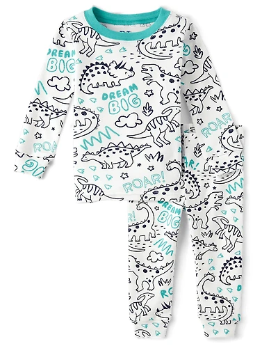 Baby And Toddler Dino Snug Fit Cotton Pajamas