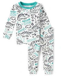 Baby And Toddler Dino Snug Fit Cotton Pajamas