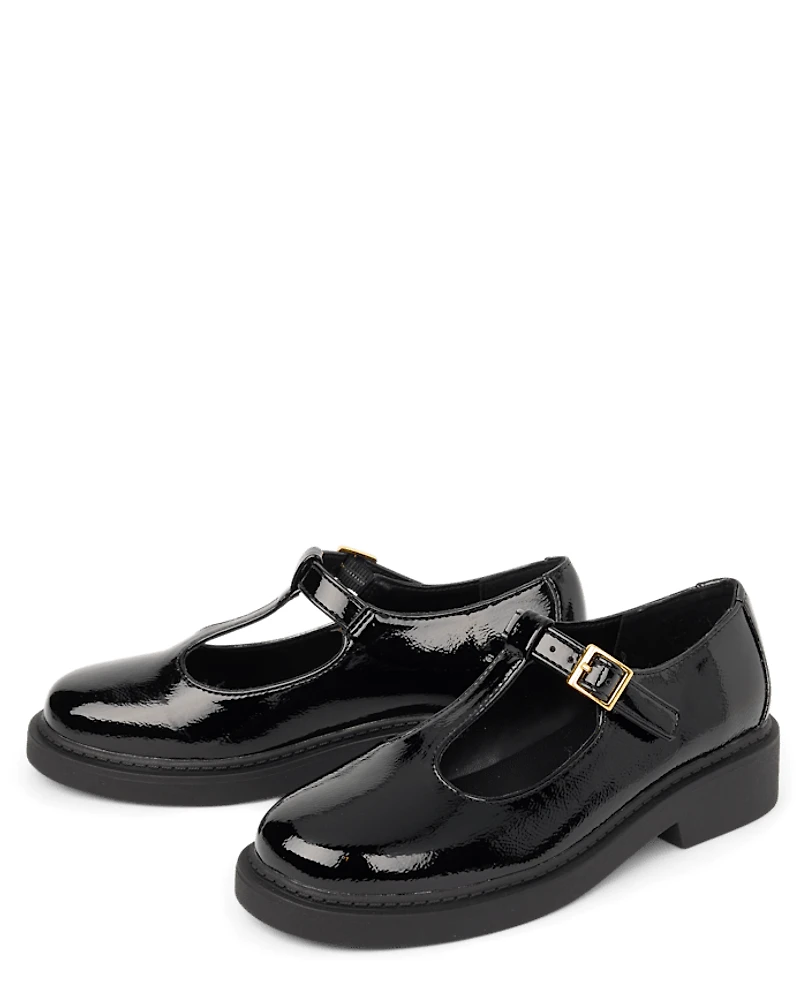 Girls Buckle T-Strap Mary Jane Shoes