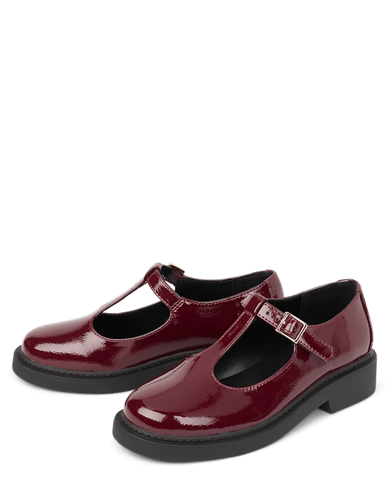 Girls Buckle T-Strap Mary Jane Shoes