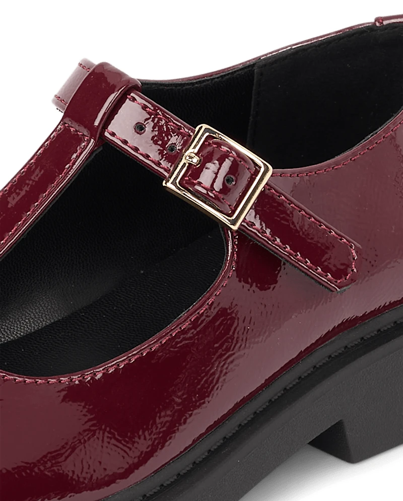 Girls Buckle T-Strap Mary Jane Shoes