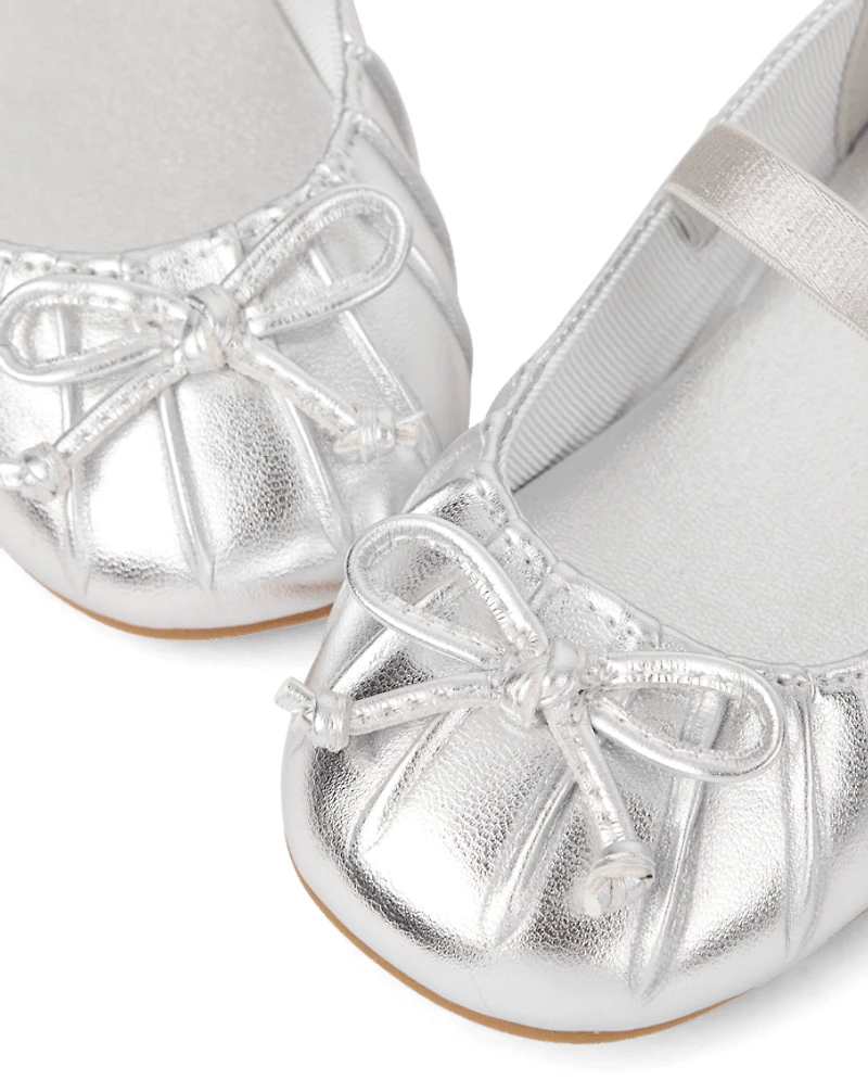 Toddler Girls Pleated Toe Ballet Flats