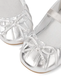 Toddler Girls Pleated Toe Ballet Flats