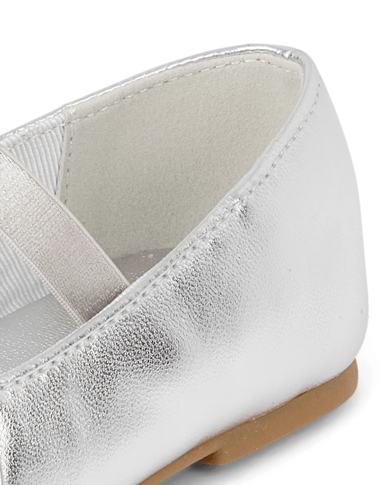 Toddler Girls Pleated Toe Ballet Flats