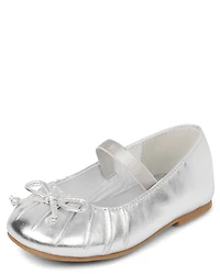 Toddler Girls Pleated Toe Ballet Flats
