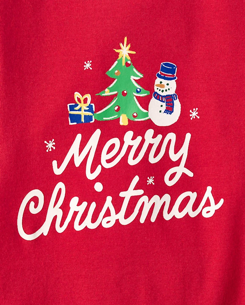 Kids Matching Family Merry Christmas Cotton And Dream Fleece Pajamas