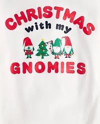 Kids Matching Family Christmas Gnomies Cotton And Dream Fleece Pajamas