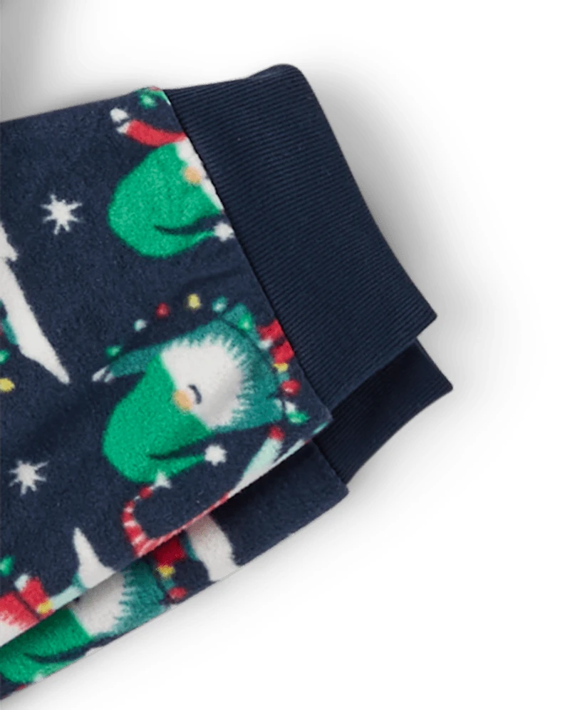 Kids Matching Family Christmas Gnomies Cotton And Dream Fleece Pajamas