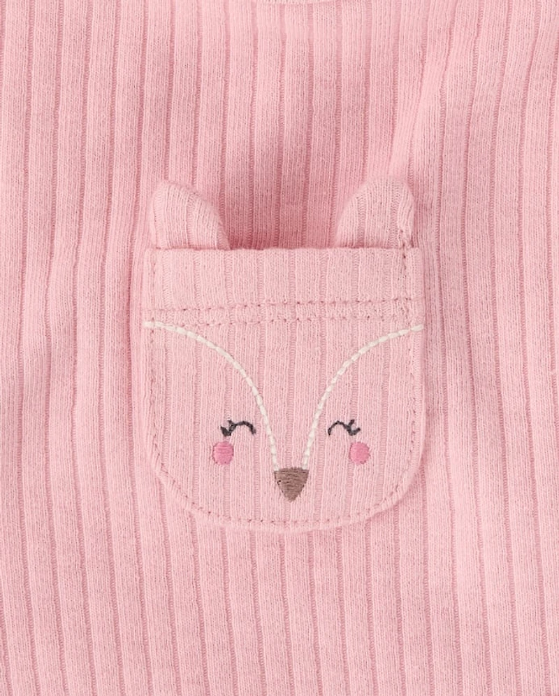 Baby Girls Embroidered Deer Bib 3-Pack