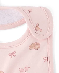 Baby Girls Embroidered Deer Bib 3-Pack