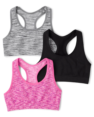 Girls Seamless Racerback Bralette 3-Pack