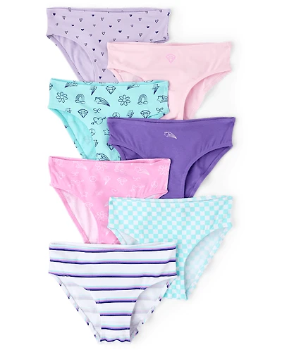 Girls Doodle Bikini Underwear 7-Pack