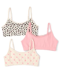 Girls Leopard Bralette 3-Pack