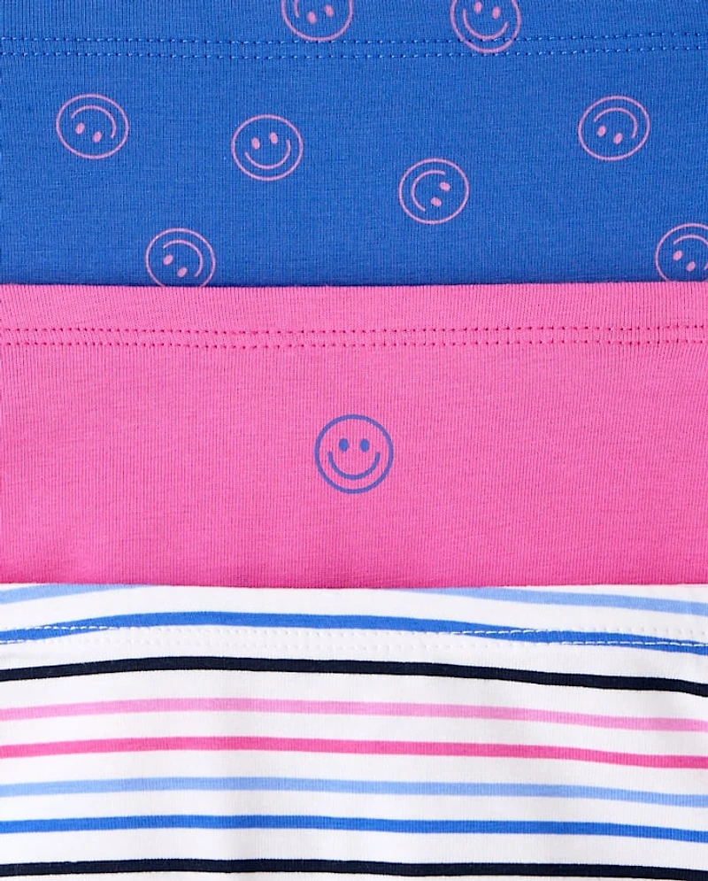 Girls Happy Face Girl Short Underwear 7-Pack