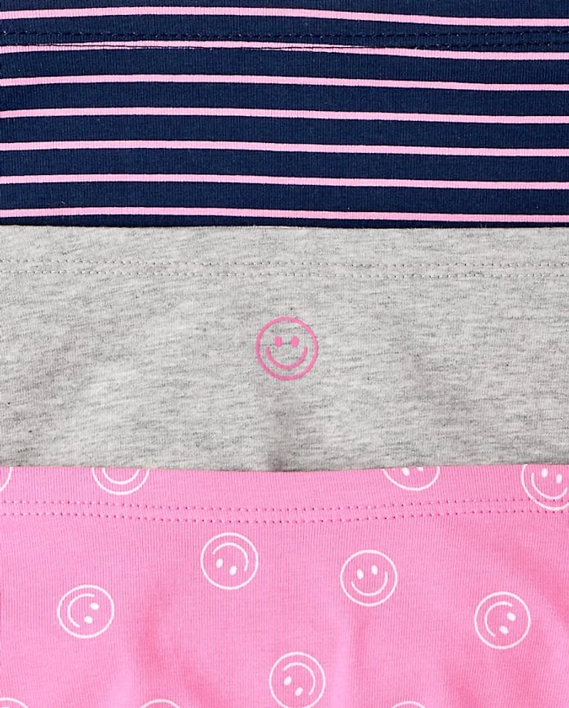 Girls Happy Face Girl Short Underwear 7-Pack