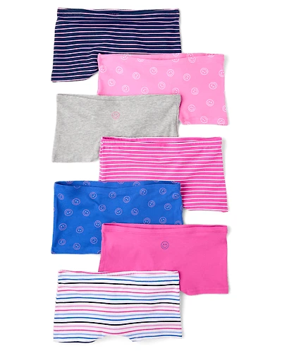 Girls Happy Face Girl Short Underwear 7-Pack