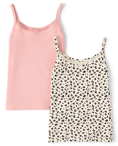 Girls Leopard Cami 2-Pack