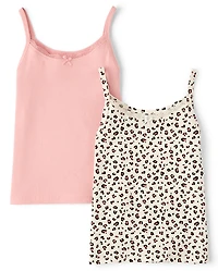 Girls Leopard Cami 2-Pack