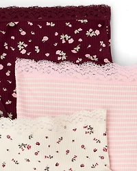 Girls Floral Ribbed Hipster Underwear 7-Pack