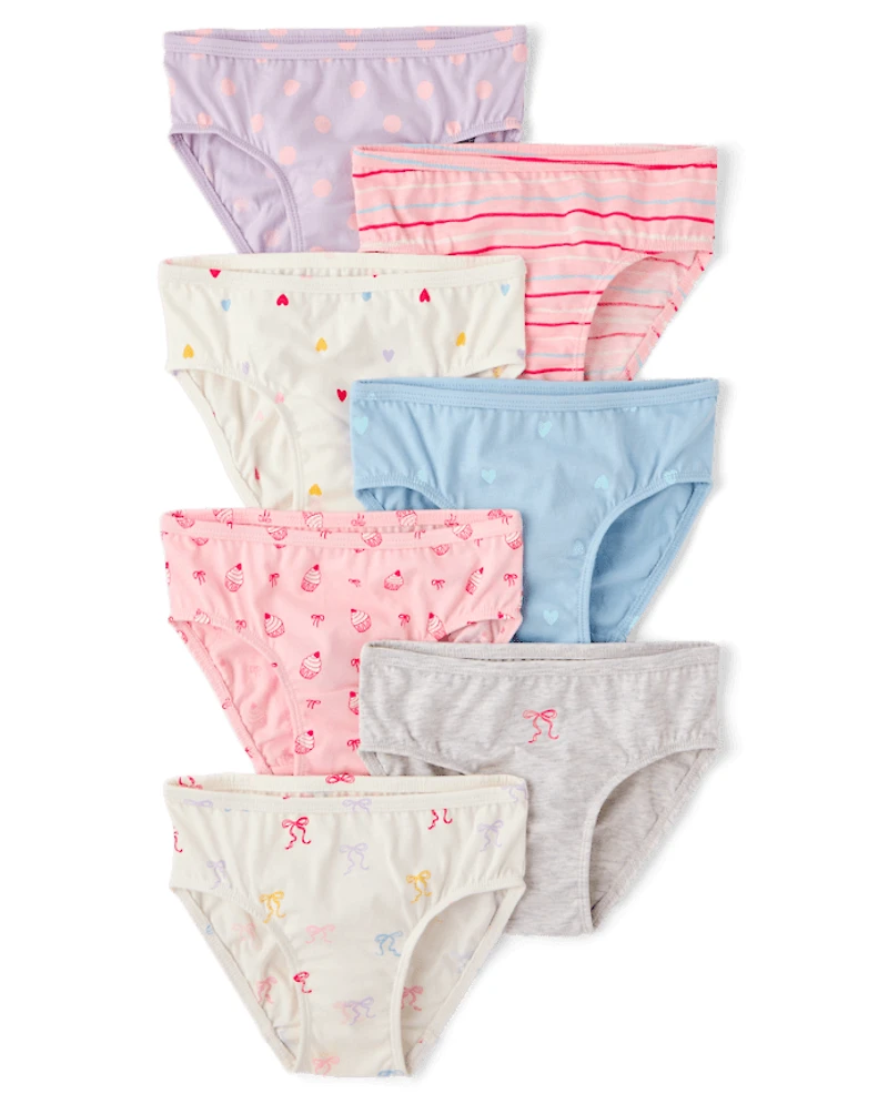 Toddler Girls Bow Brief Underwear 7-Pack