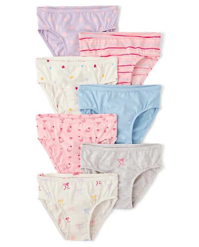 Toddler Girls Bow Brief Underwear 7-Pack
