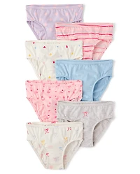 Toddler Girls Bow Brief Underwear 7-Pack