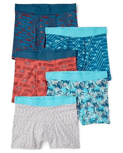 Boys Video Game Performance Boxer Brief Underwear 5-Pack