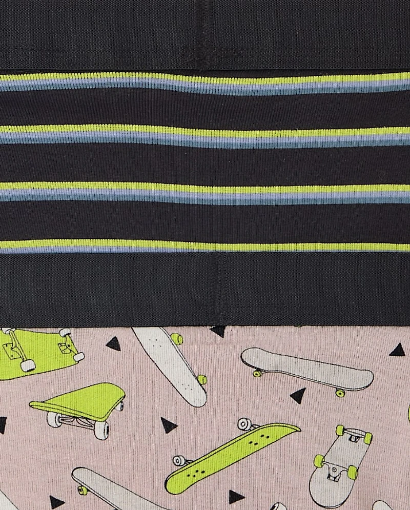 Boys Dino Skateboard Boxer Brief Underwear 5-Pack