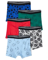Boys Sport Boxer Brief Underwear 5-Pack
