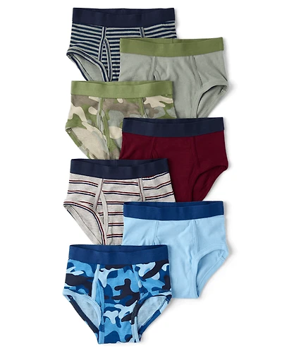 Boys Camo Brief Underwear 7-Pack