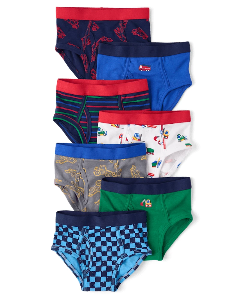 Toddler Boys Vehicle Brief Underwear 7-Pack