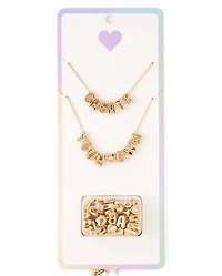 Girls DIY Letter Charm Necklace Set