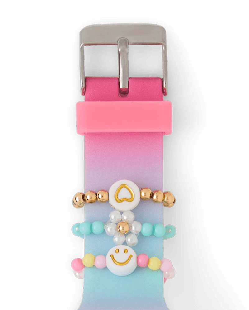 Girls Beaded Charm Digital Watch