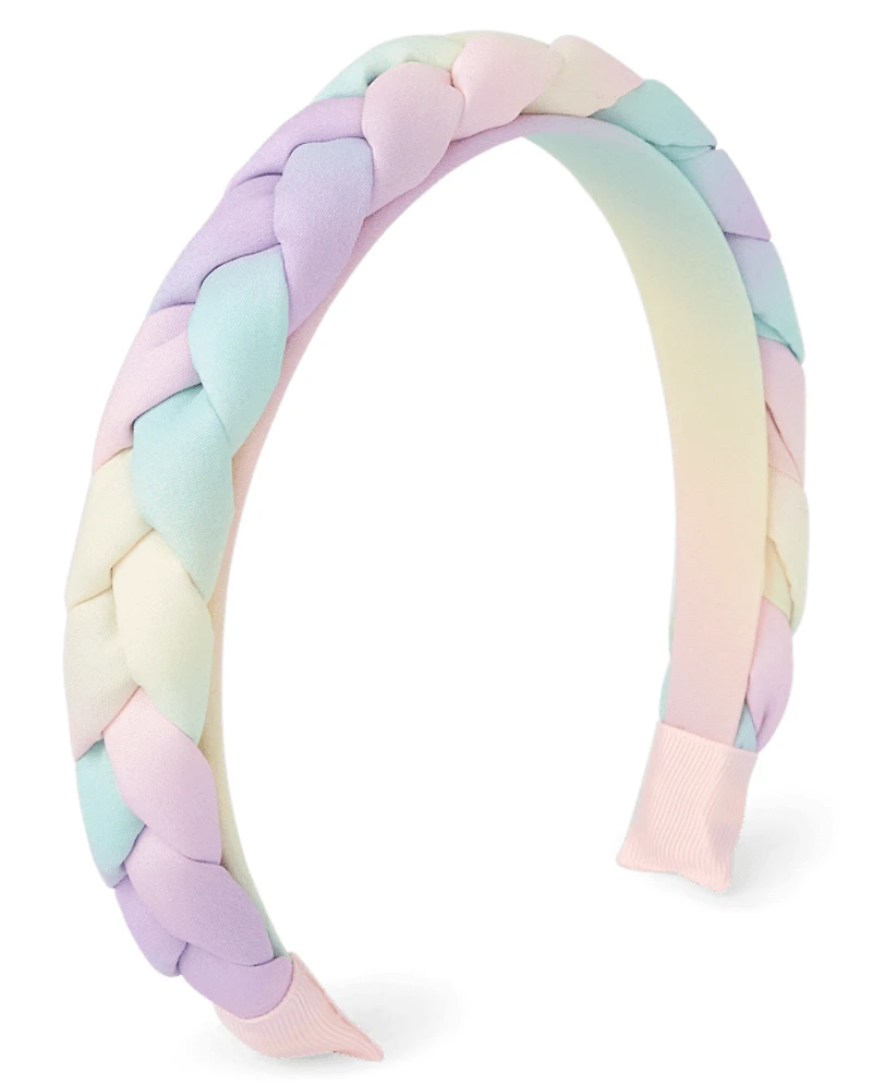 Girls Rainbow Braided Headband
