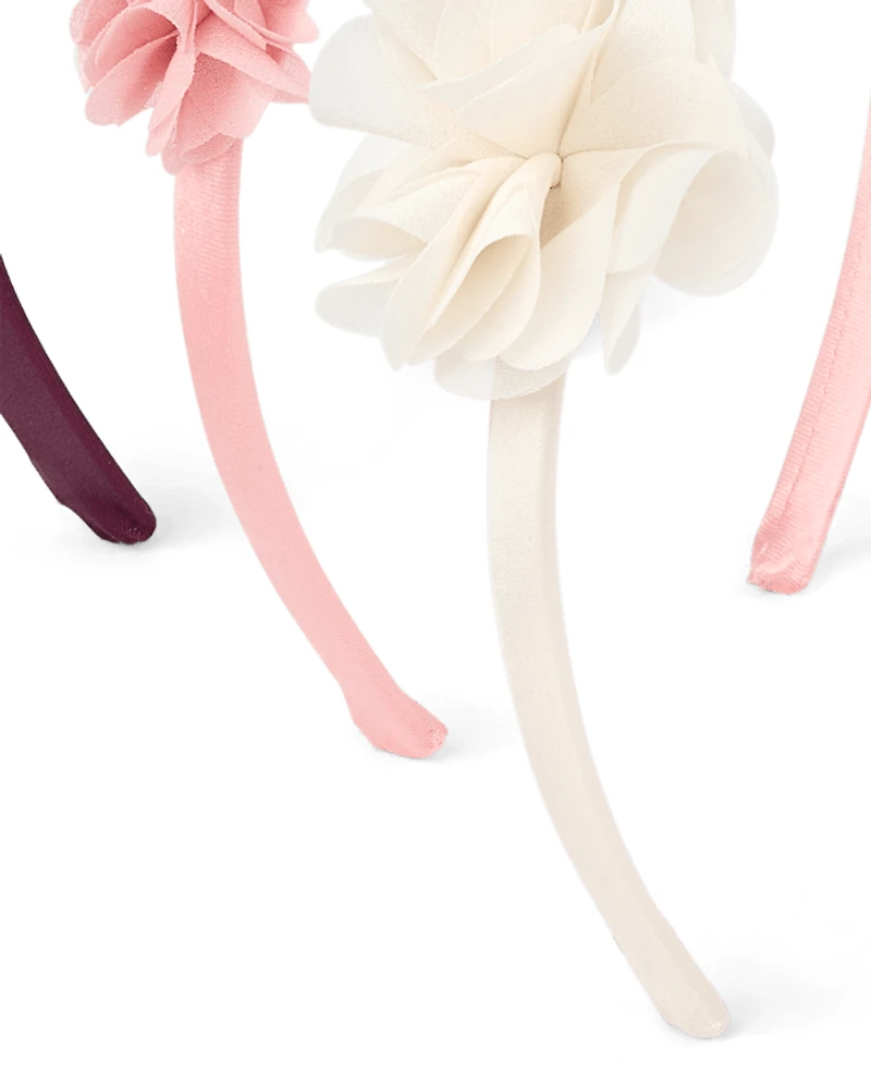 Girls Floral Bow Headband 3-Pack