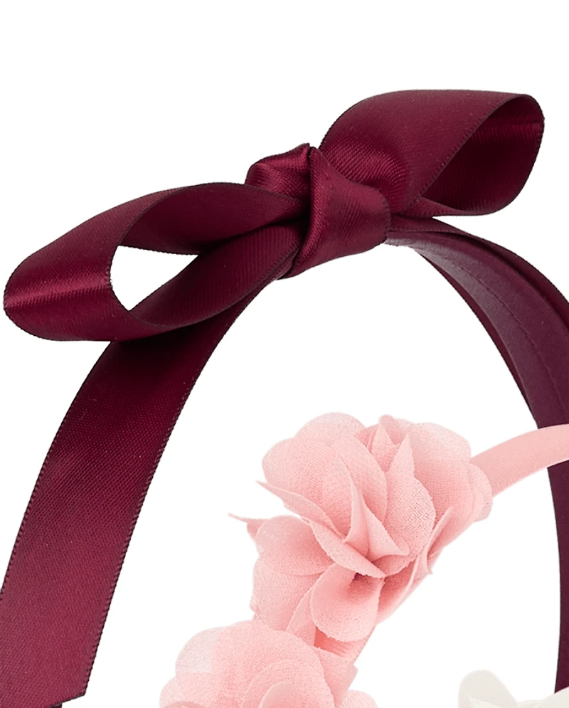 Girls Floral Bow Headband 3-Pack