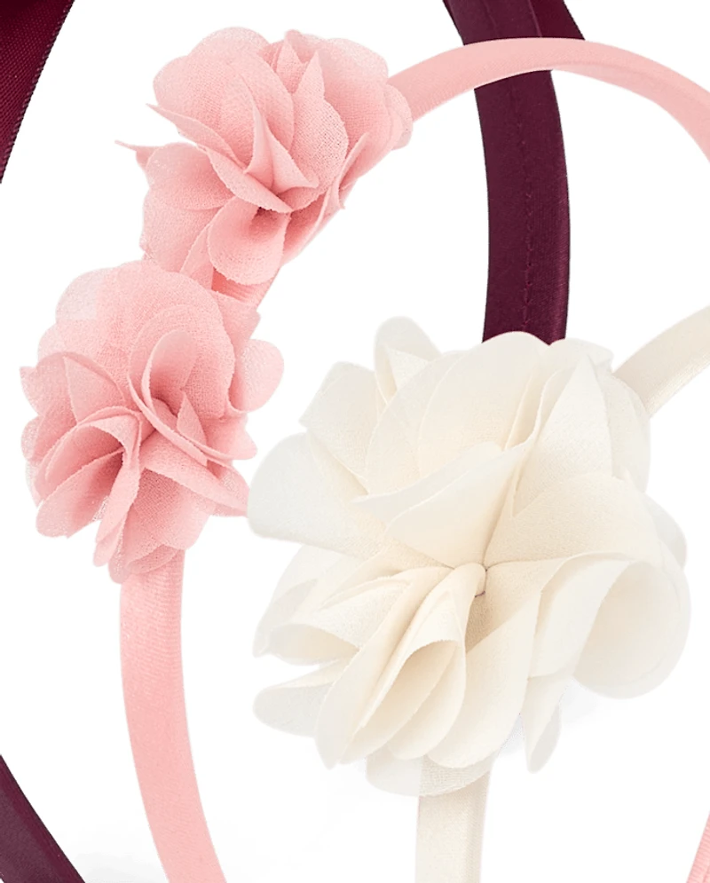 Girls Floral Bow Headband 3-Pack
