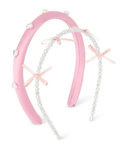 Girls Faux Pearl Headband 2-Pack