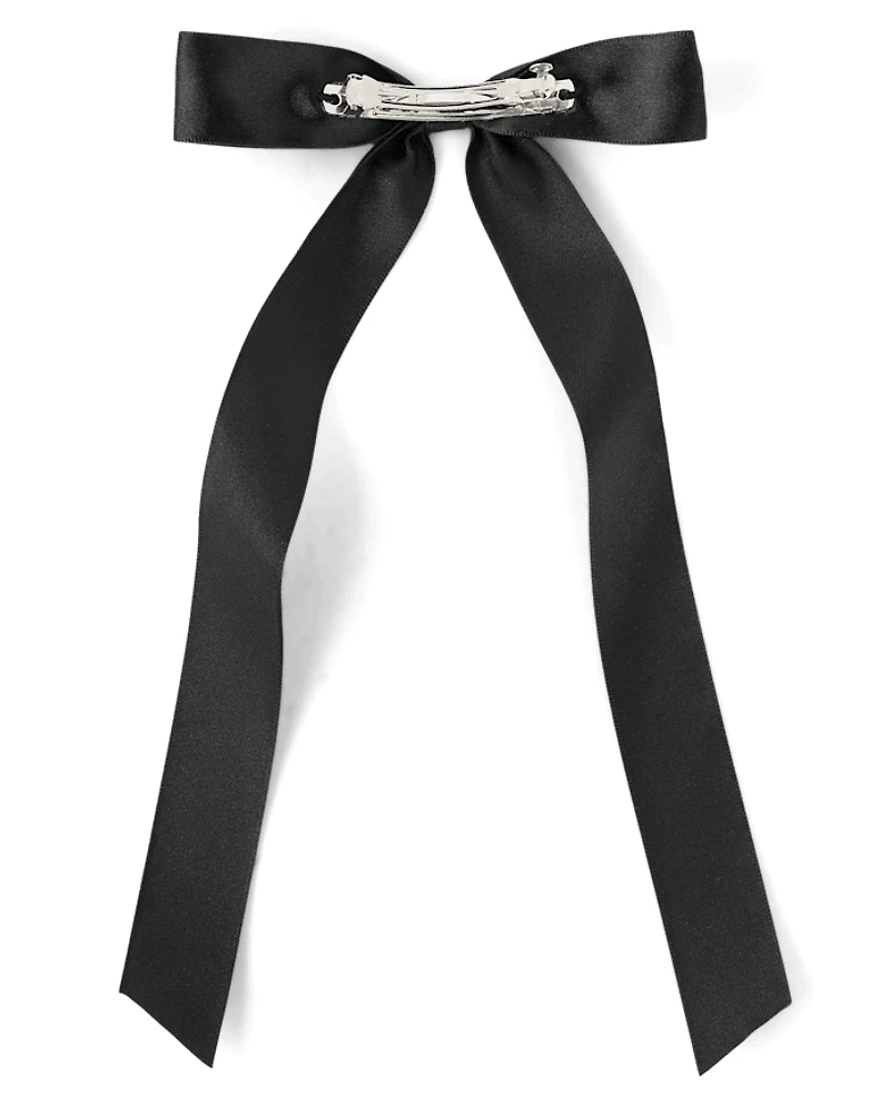 Girls Satin Bow Ribbon Hair Clip 3-Pack
