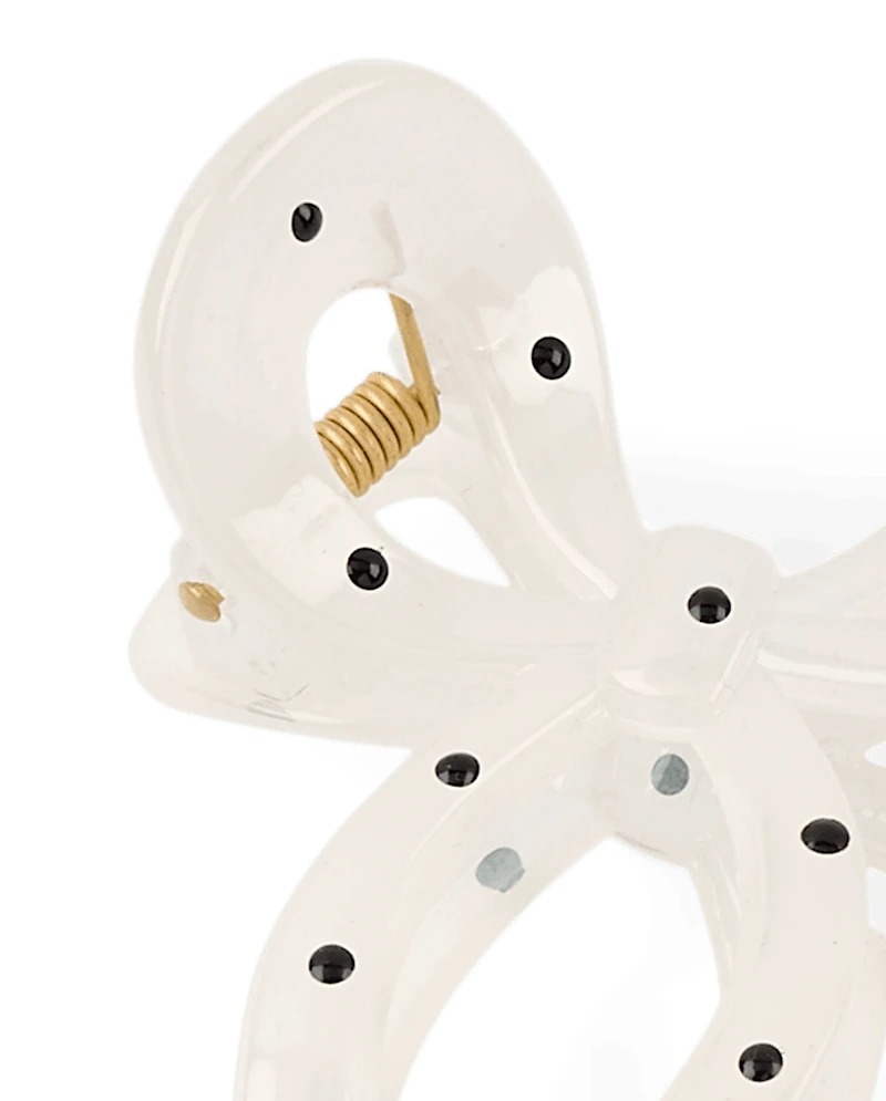 Girls Polka Dot Bow Claw Clip 2-Pack