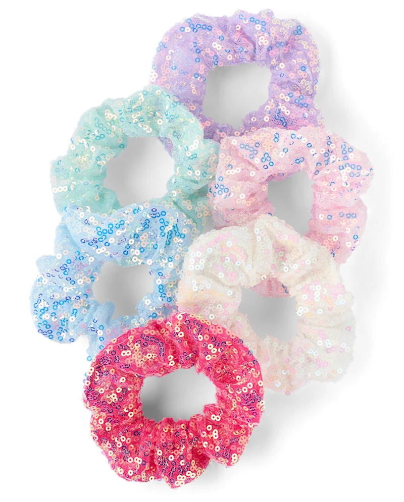 Girls Sequin Scrunchie 6-Pack