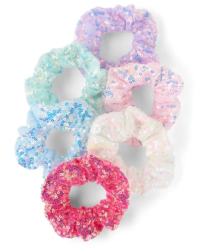 Girls Sequin Scrunchie 6-Pack