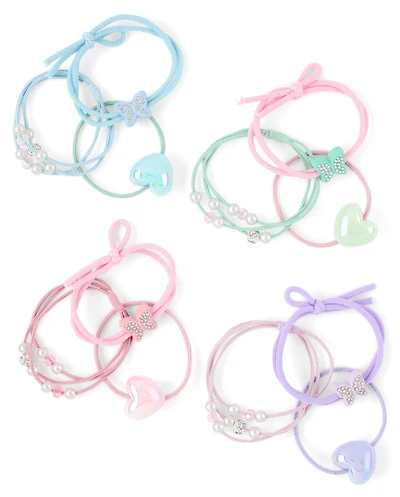 Girls Charm Hair Tie 12-Pack