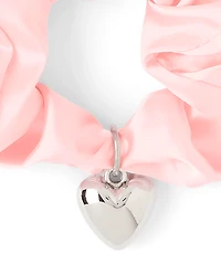 Girls Satin Heart Charm Scrunchie 3-Pack