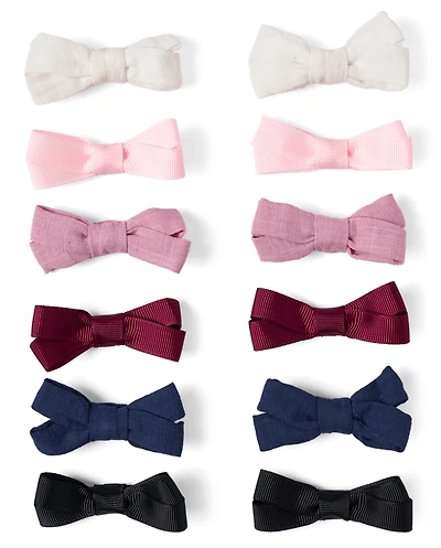 Toddler Girls Bow Hair Clip 12-Pack