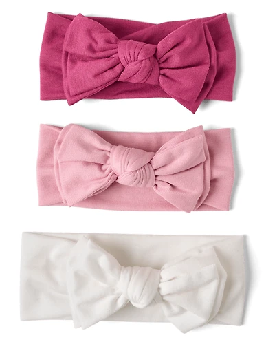 Baby And Toddler Girls Bow Headwrap 3-Pack