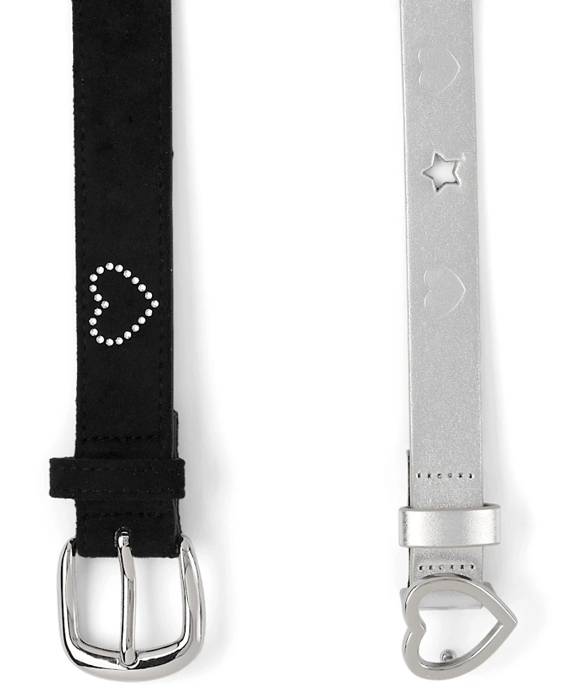 Girls Heart Belt 2-Pack